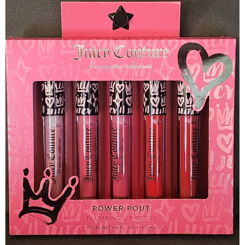 Juicy Couture Power Pout Plumping Lip Gloss Set 5 Piece Pink Red JZ690HBAZA